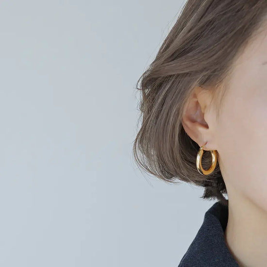 Pendientes de Aro Huecos Grandes de Acero Inoxidable