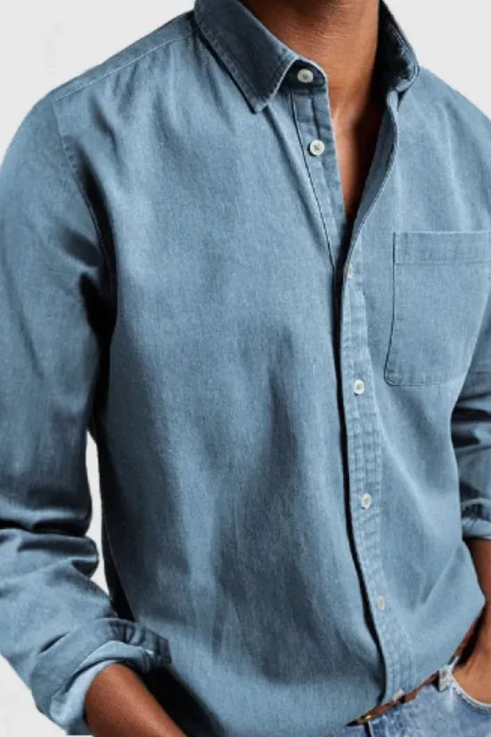 Camisa de Hombre de Manga Larga con Solapa