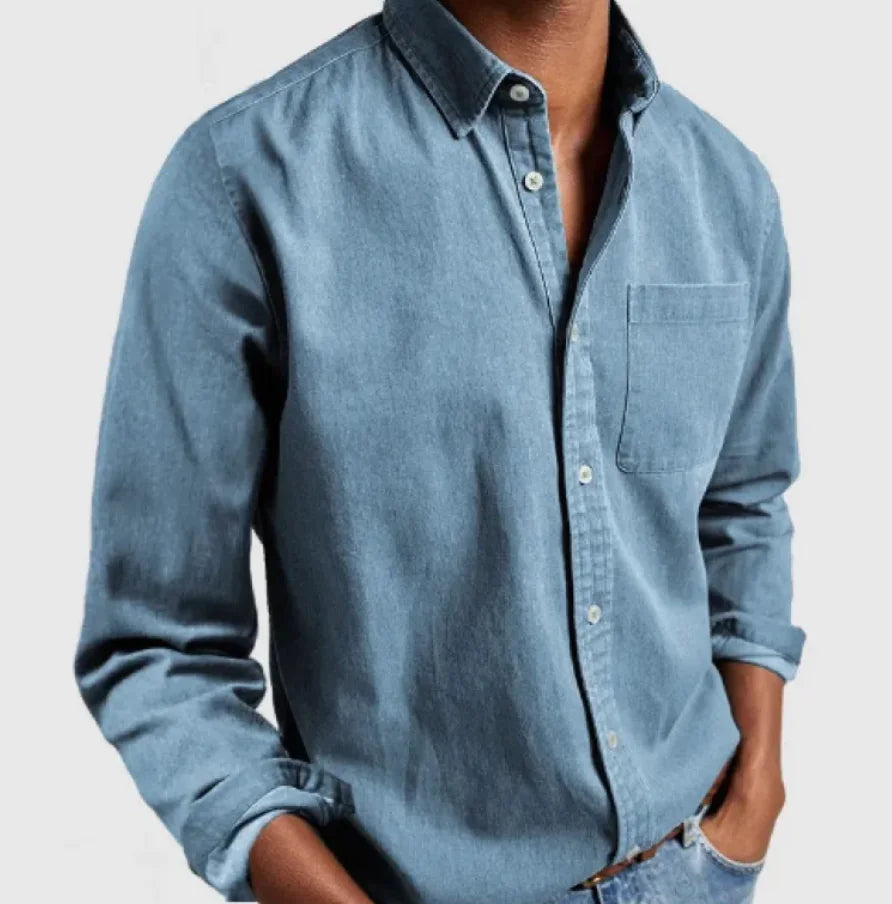 Camisa de Hombre de Manga Larga con Solapa