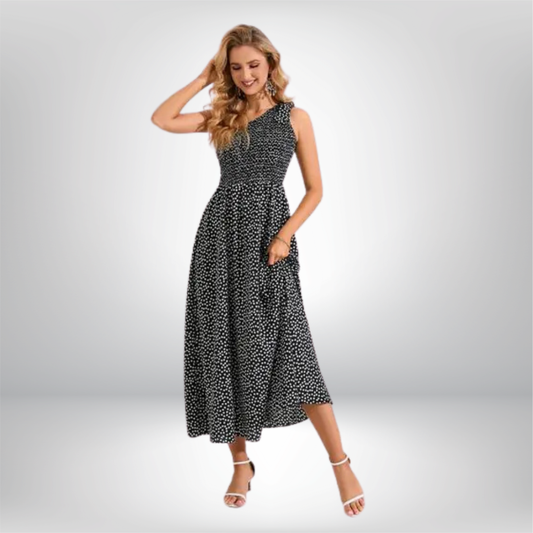 Vestido Midi Zoe de un Solo Hombro