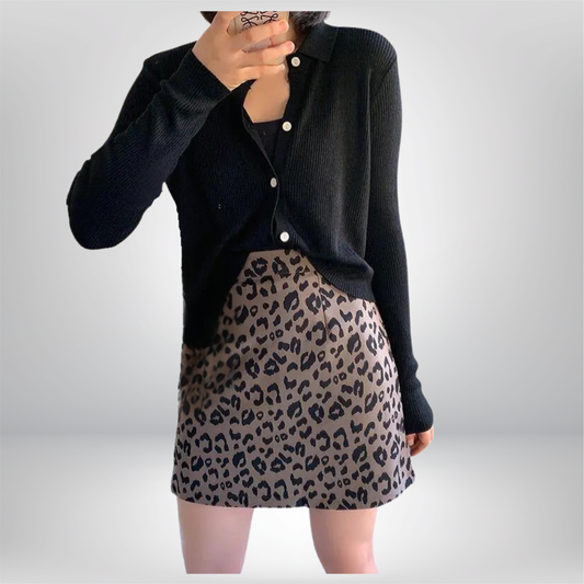 Falda A-línea Leopardo Mujer 2025