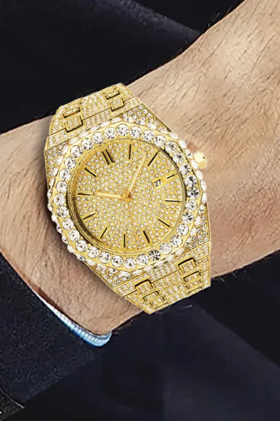 Reloj de Cuarzo para Hombre con Diamantes Estrellados