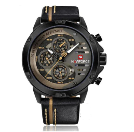 Reloj Multifuncional de Cuarzo a Prueba de Agua para Hombre