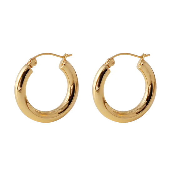Pendientes de Aro Huecos Grandes de Acero Inoxidable