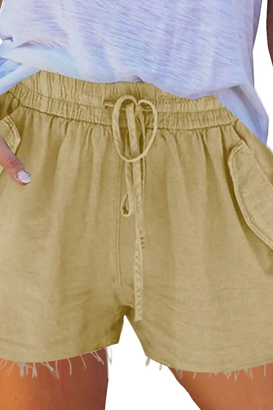 Shorts Casuales de Pierna Ancha y Cintura Alta