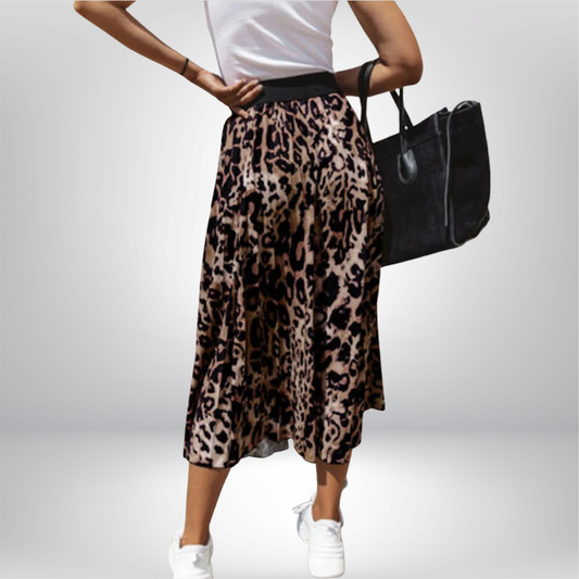 Falda Mini A-Line Sexy de Estampado de Leopardo para Mujer