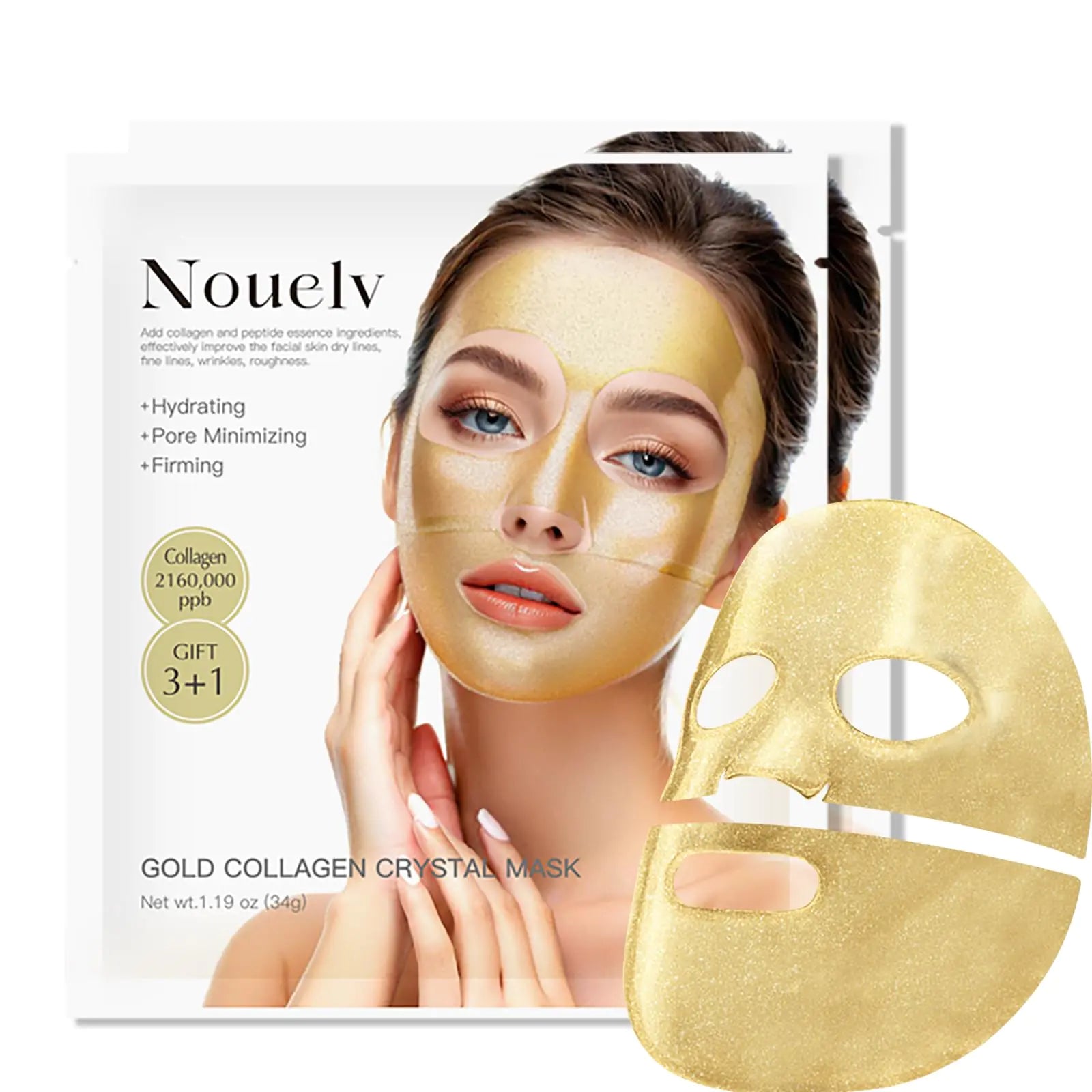 Mascarilla Facial de Colágeno y Oro 24K OAKSII Hidratante Bio Colágeno Mascarilla Nocturna