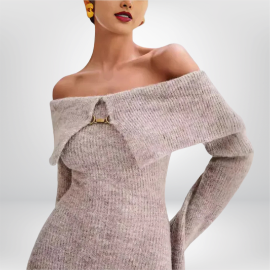 Vestido a Rayas con Cuello Polo Chic