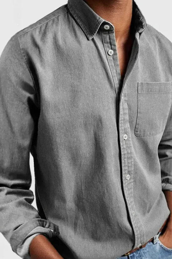 Camisa de Hombre de Manga Larga con Solapa