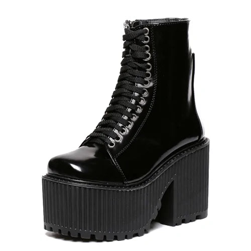 Botines Elegantes de Caucho con Cordones