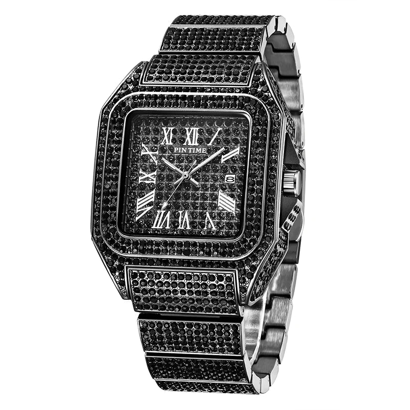 Reloj de Cuarzo con Diamantes Cuadrado