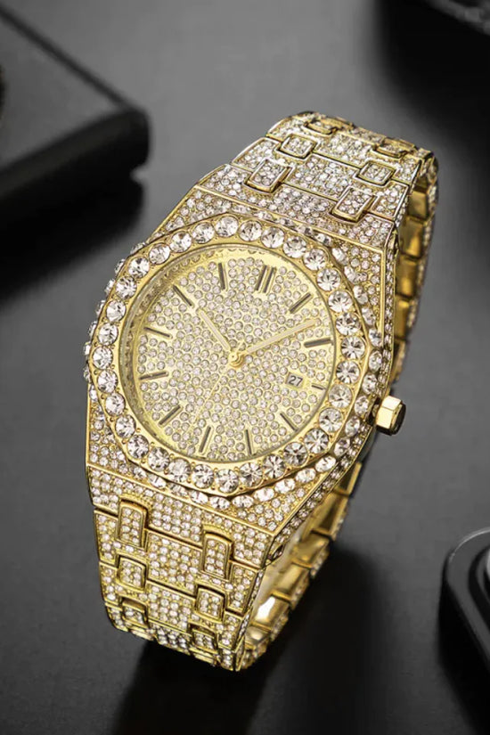 Reloj de Cuarzo para Hombre con Diamantes Estrellados