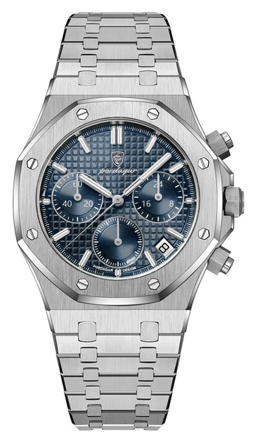 Silver Case Blue Face Blue