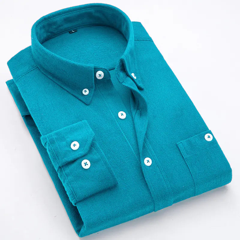 Camisa de Pana Delgada de Manga Larga para Hombre