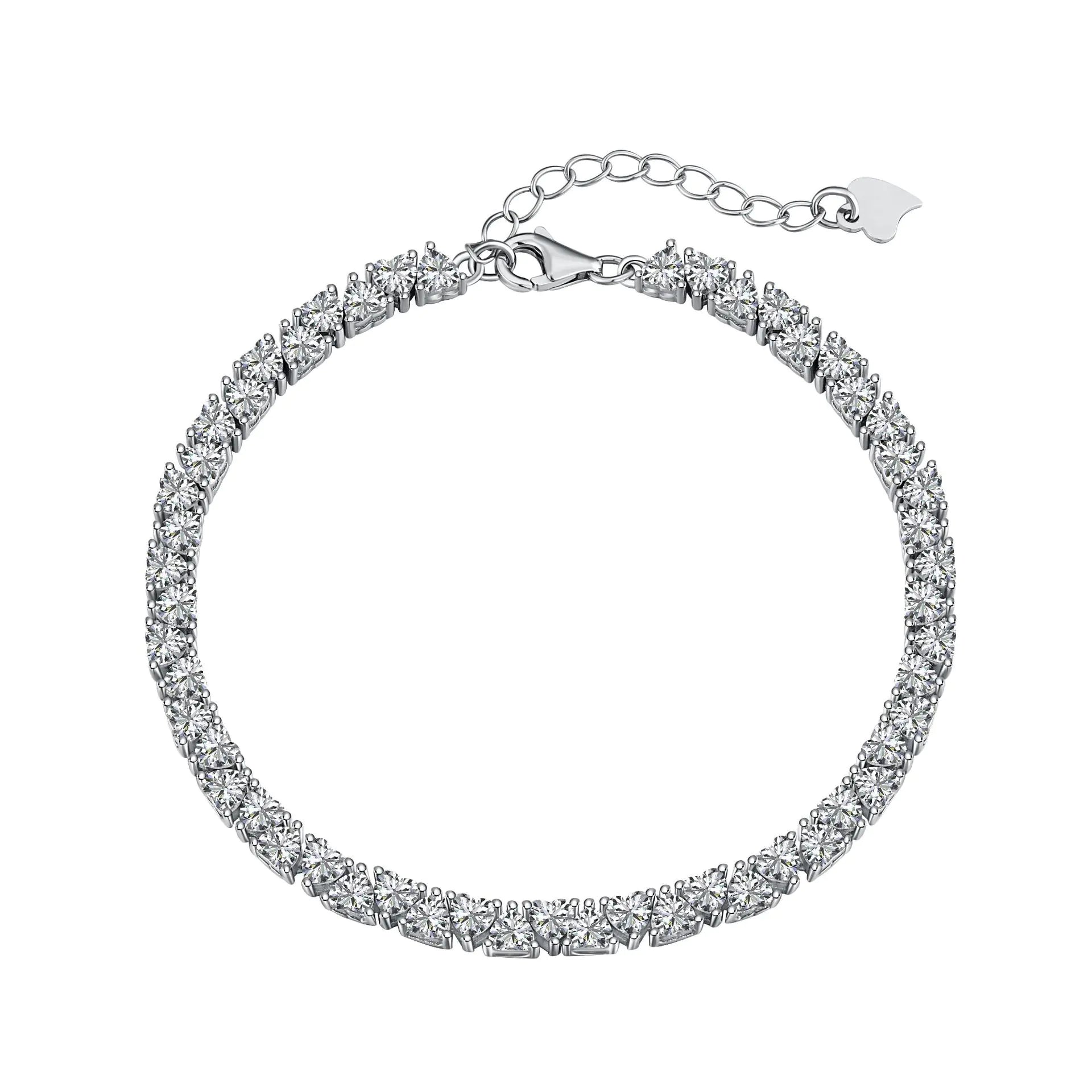 Pulsera de Hip Hop de Plata de Ley S925 con Circonita