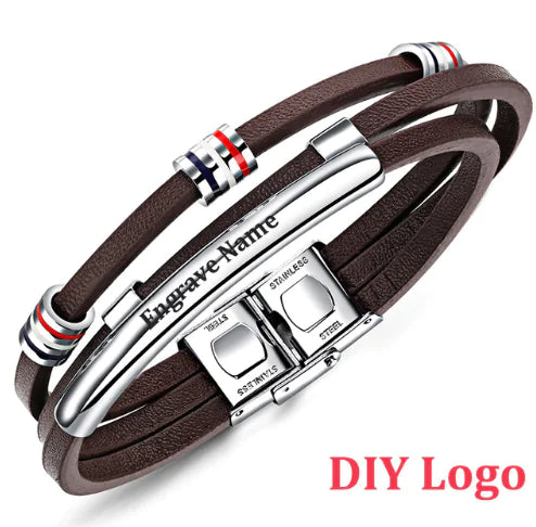 Pulsera de Cuero Trenzado para Hombres
