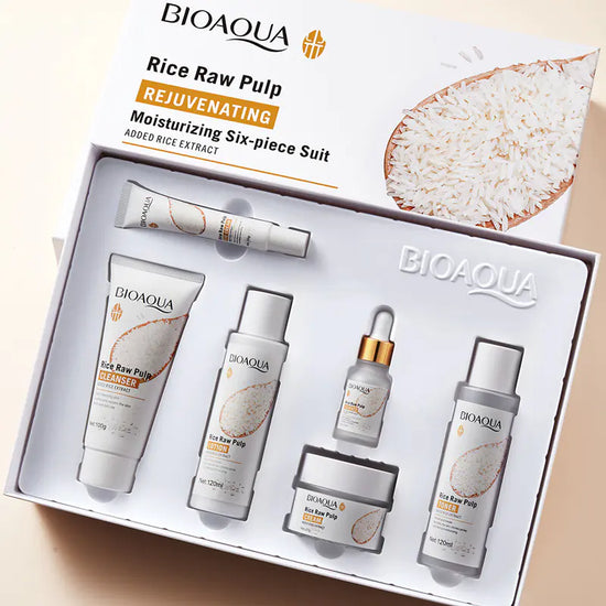 Set de Cuidado de la Piel Hidratante de Esencia de Arroz BIOAOUA (6 Piezas)