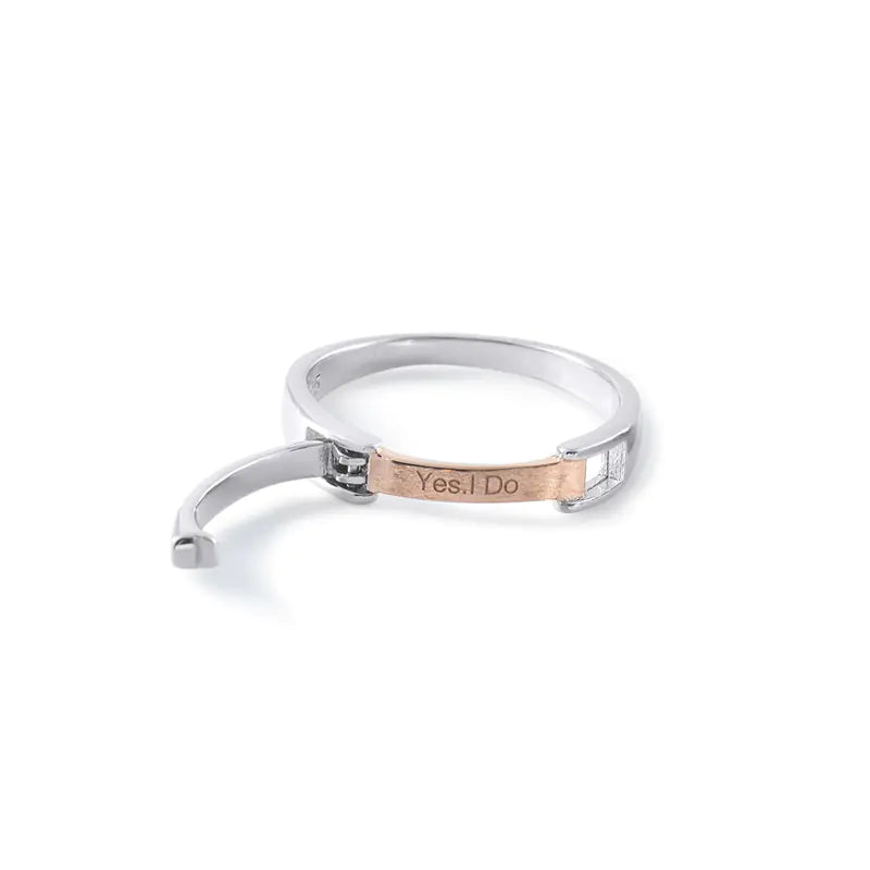 Anillos de Pareja de Plata para Hombre y Mujer - Diseño Reversible