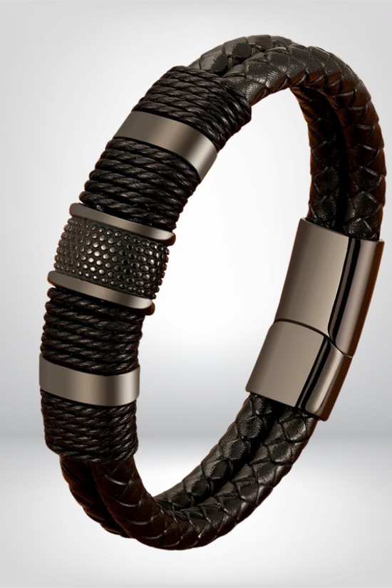 Brazalete de cuero trenzado: para el hombre moderno