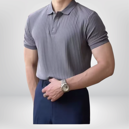 Polo de punto de rayas verticales para hombre