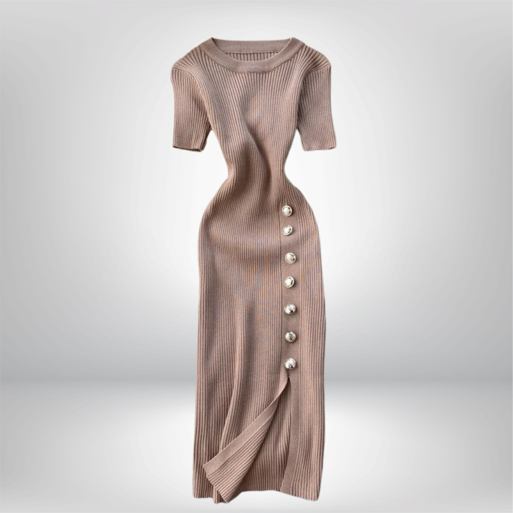 Vestidos sólidos vintage ajustado sexy de punto elástico