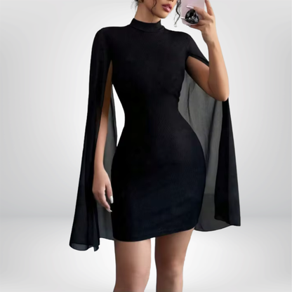 Vestido cruzado de gasa con cuello redondo, estilo europeo y americano