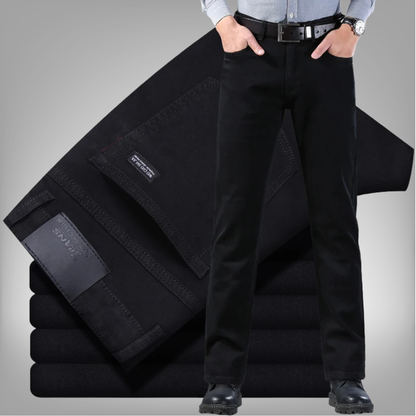 Pantalones vaqueros rectos ajustados y elásticos suaves y transpirables para hombre