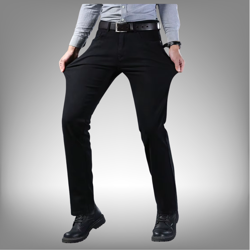Pantalones vaqueros rectos ajustados y elásticos suaves y transpirables para hombre