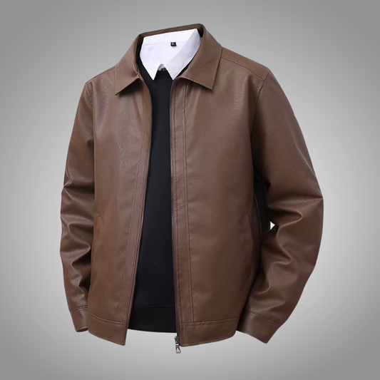 Chaqueta de cuero de corte holgado: cómoda, versátil resistente al viento y al agua.