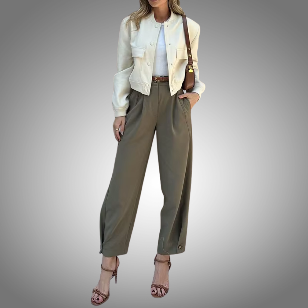 Pantalones BAMBOOBOY informales para mujer, de oficina, con banda en el tobillo