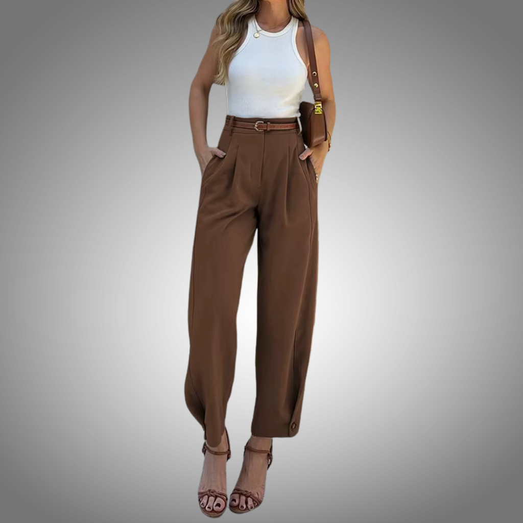 Pantalones BAMBOOBOY informales para mujer, de oficina, con banda en el tobillo