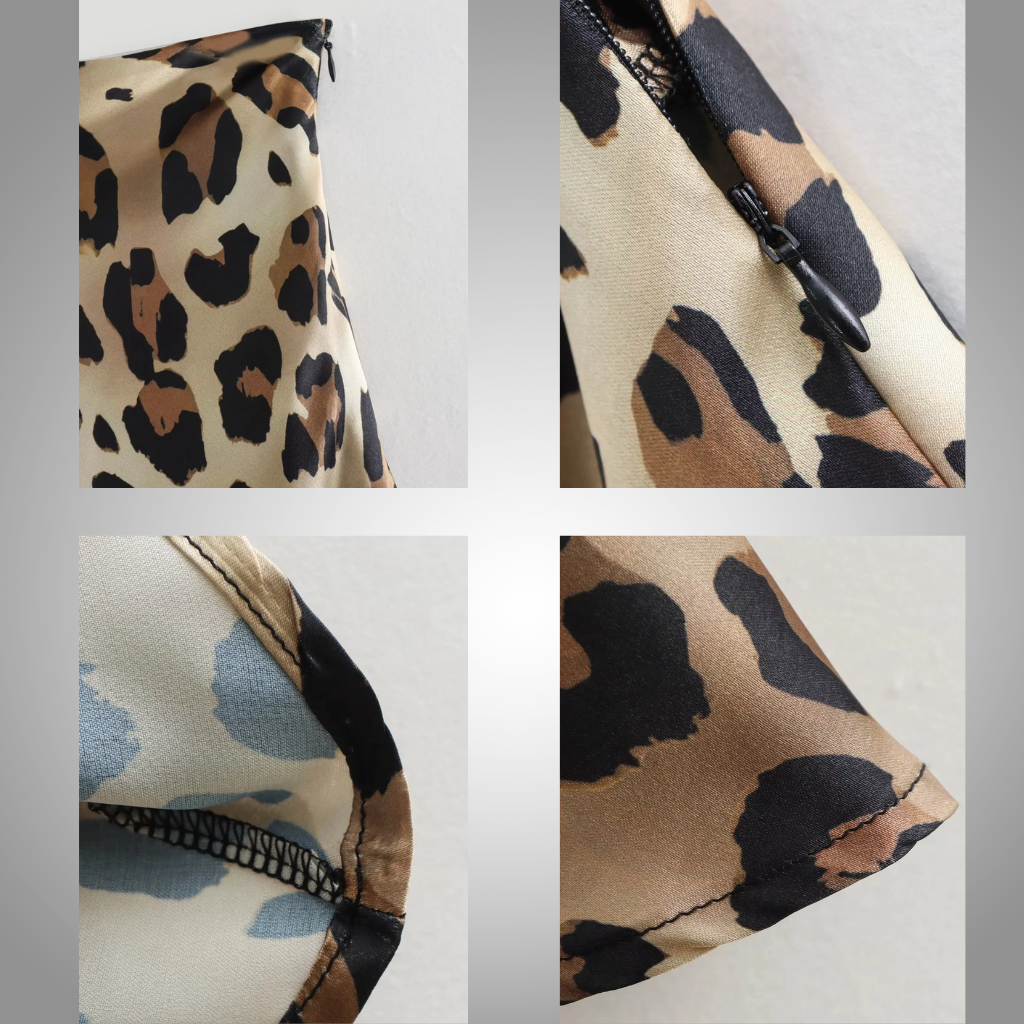 Falda con estampado de leopardo para mujer, faldas midi de cintura alta vintage