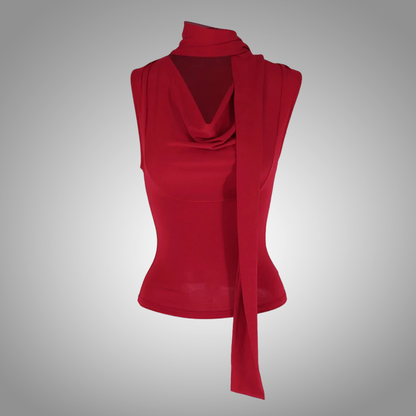 Camiseta sin mangas lisa de verano para mujer, sexy con cuello en V