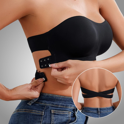 Sujetador push up sexy sin tirantes para mujer, con relleno extraíble y sin costuras