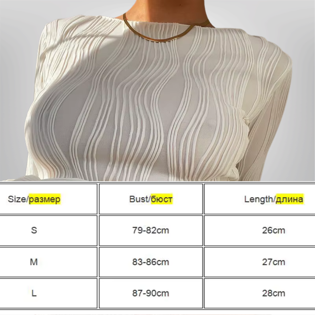 Blusa de manga larga fruncida informal para mujer