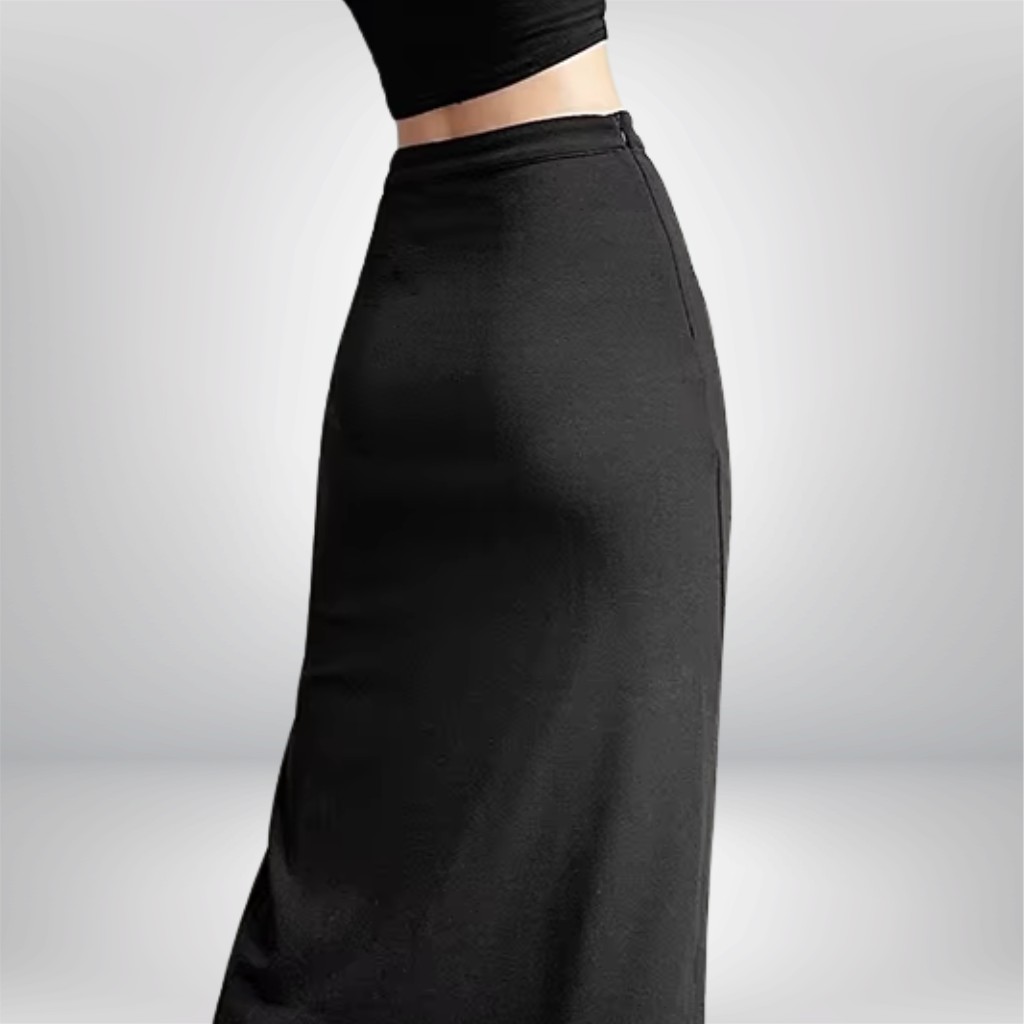 Falda negra, sexy, con abertura, combinable, moderna