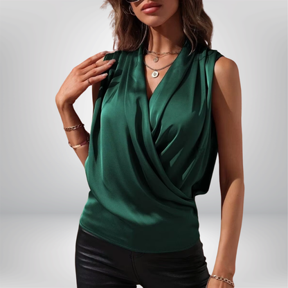 Camisa De satén, sin mangas para Mujer