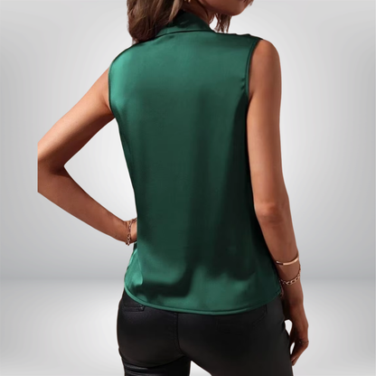 Camisa De satén, sin mangas para Mujer