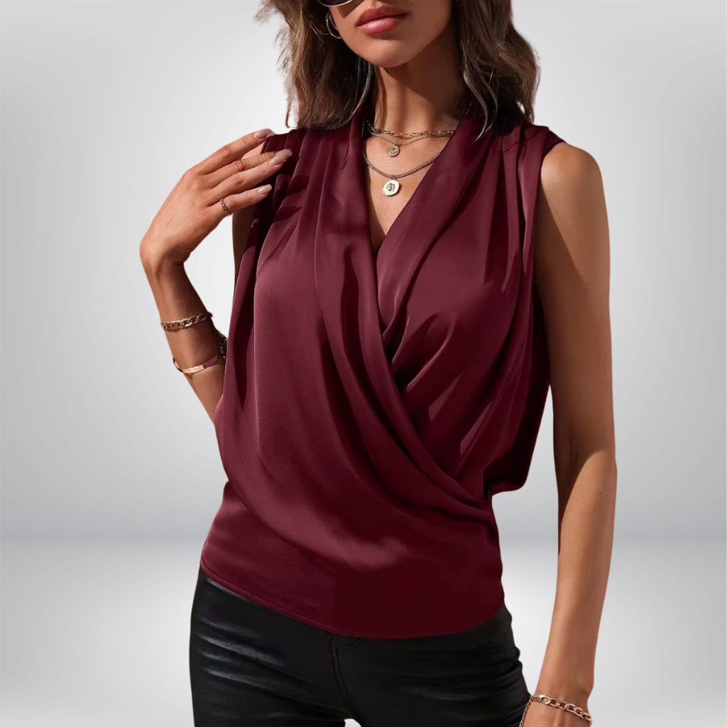 Camisa De satén, sin mangas para Mujer