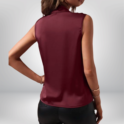 Camisa De satén, sin mangas para Mujer