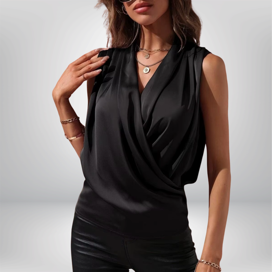 Camisa De satén, sin mangas para Mujer