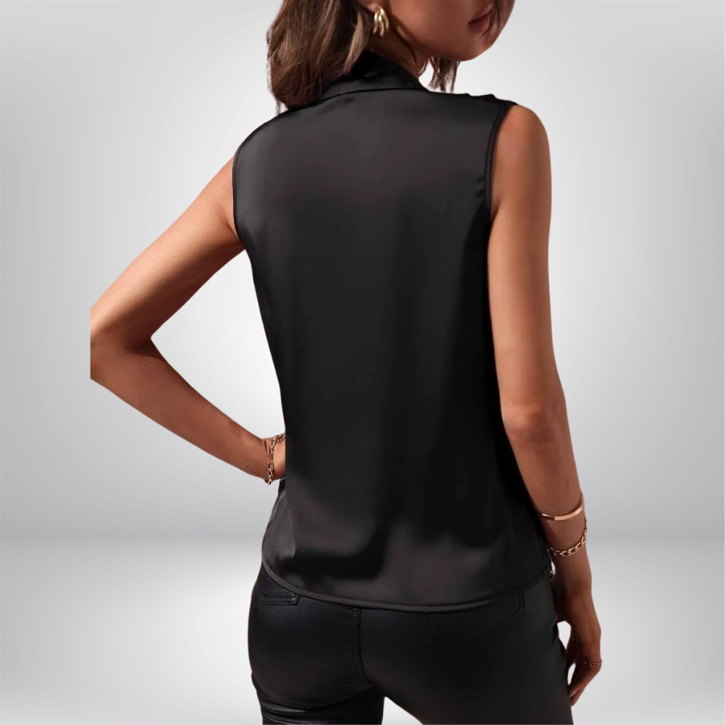 Camisa De satén, sin mangas para Mujer