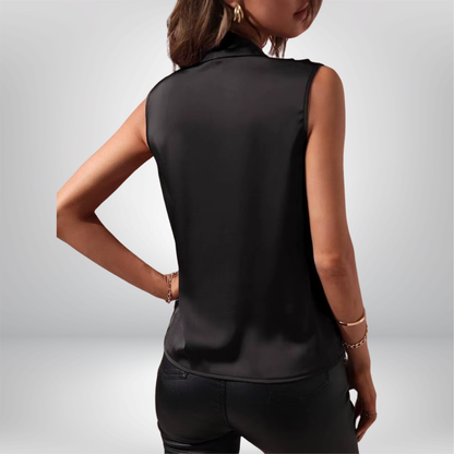 Camisa De satén, sin mangas para Mujer