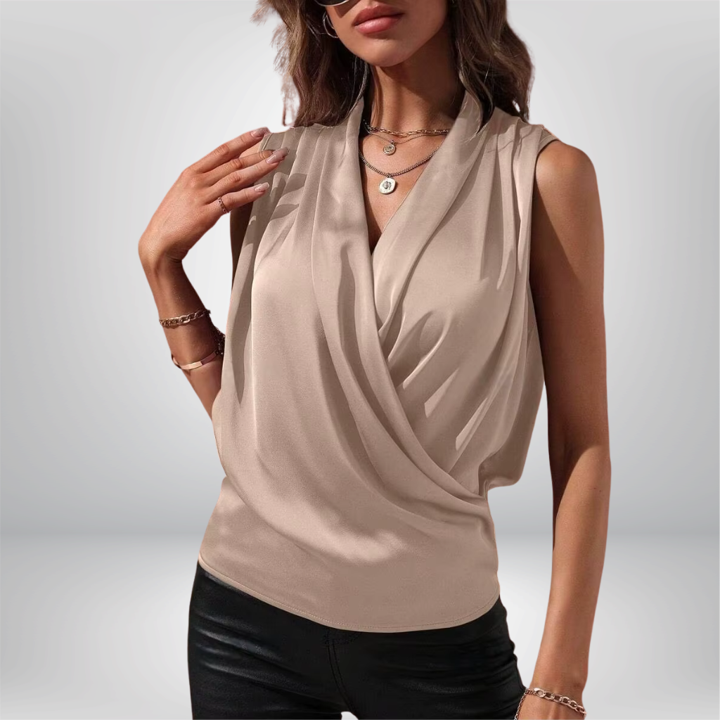 Camisa De satén, sin mangas para Mujer