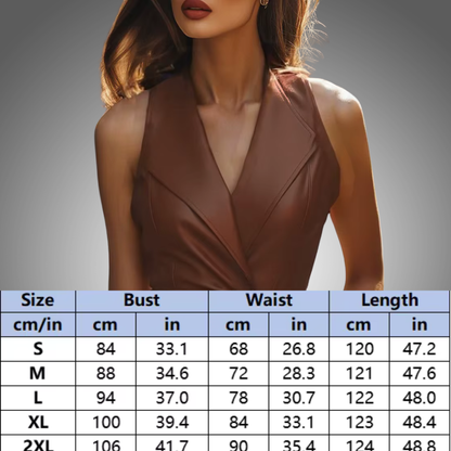 Vestidos de Cuero PU para mujer, con temperamento, color liso, con cinturón