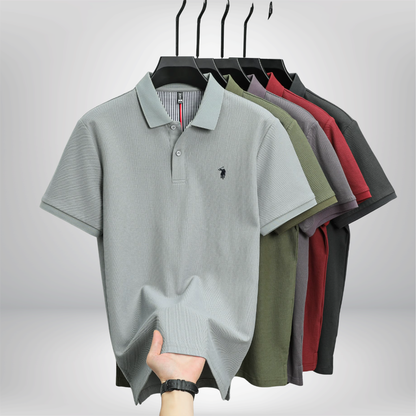 Polo de lujo de manga corta para hombre, 100% algodón puro