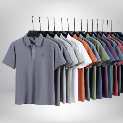 Polo de lujo de manga corta para hombre, 100% algodón puro