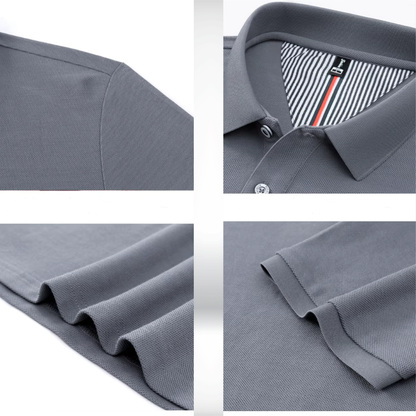 Polo de lujo de manga corta para hombre, 100% algodón puro