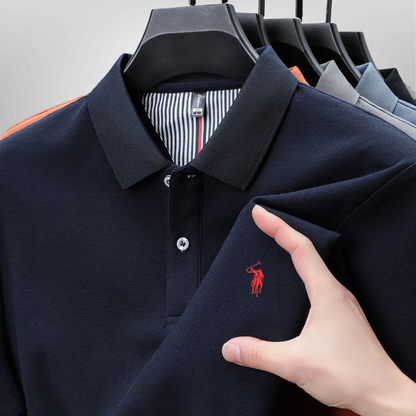 Polo de lujo de manga corta para hombre, 100% algodón puro
