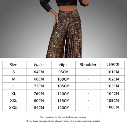 Pantalones elegantes tipo Campana con hilo dorado para mujer